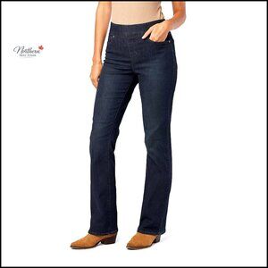 Pull-On Bootcut Jeans with Tummy-Shaping Panel, High Rise